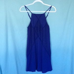 Cobalt Blue Crochet & Lace Slip Dress, Size Small